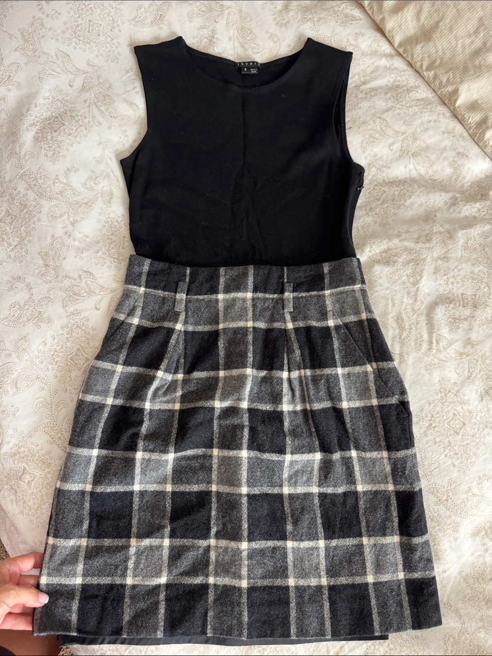 Theory Black dress and plaid
